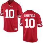 Men's Ohio State Buckeyes #10 Kendall Sheffield Red Nike NCAA College Football Jersey Hot KPK5644JQ